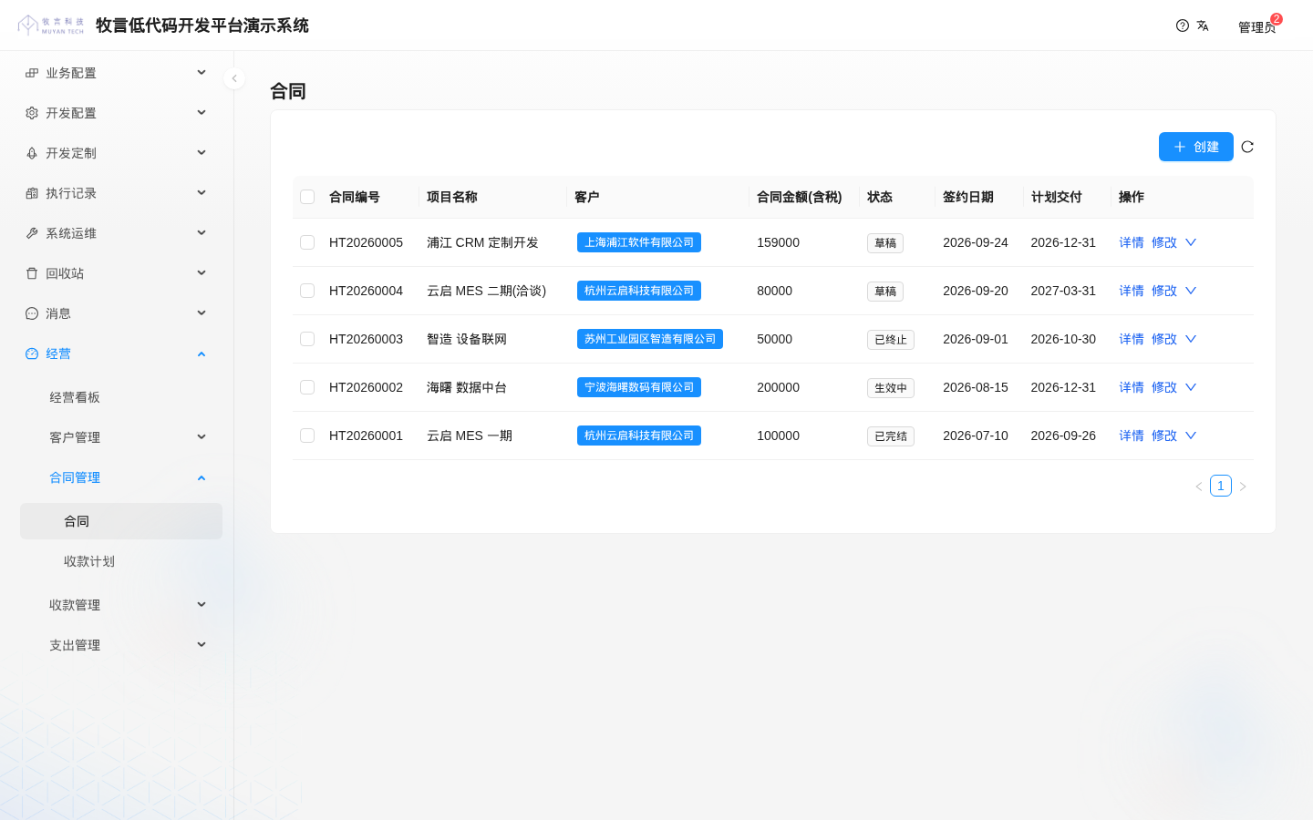 合同列表