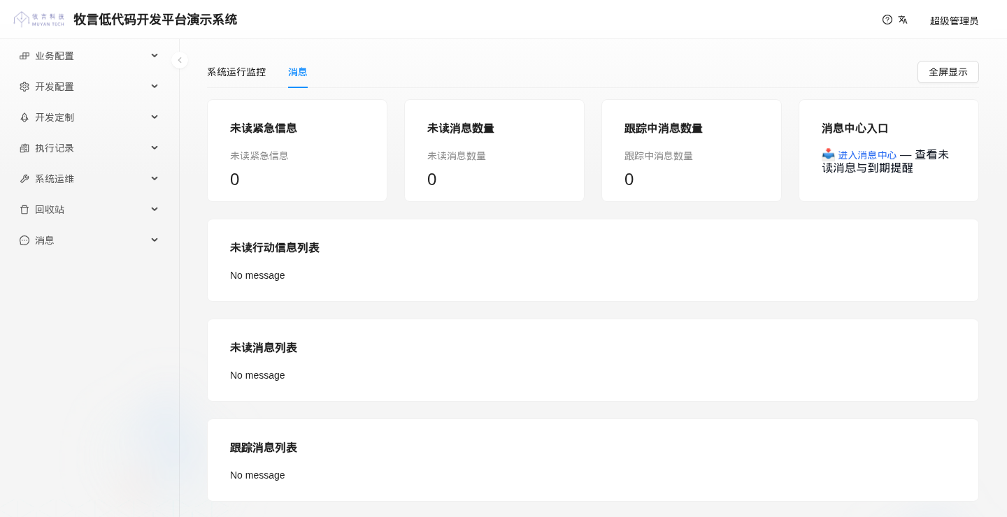 Messages dashboard