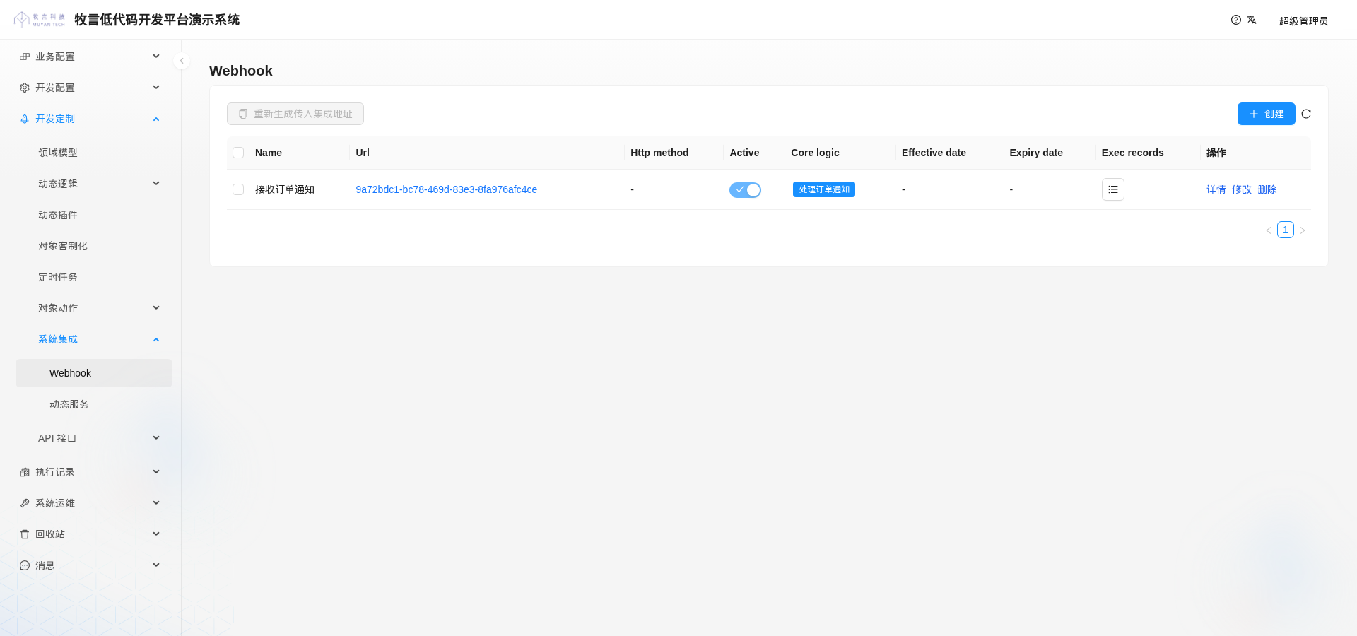 Webhook list